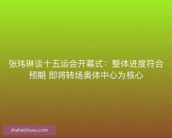 张玮琳谈十五运会开幕式:整体进度符合预期 即将转场奥体中心为核心 张玮琳谈十五运会开幕式:整体进度符合预期 即将转场奥体中心为核心