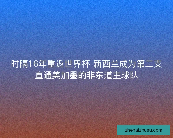 时隔16年重返世界杯 新西兰成为第二支直通美加墨的非东道主球队 时隔16年重返世界杯 新西兰成为第二支直通美加墨的非东道主球队