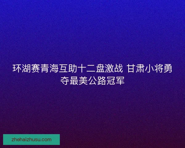 环湖赛青海互助十二盘激战 甘肃小将勇夺最美公路冠军 环湖赛青海互助十二盘激战 甘肃小将勇夺最美公路冠军